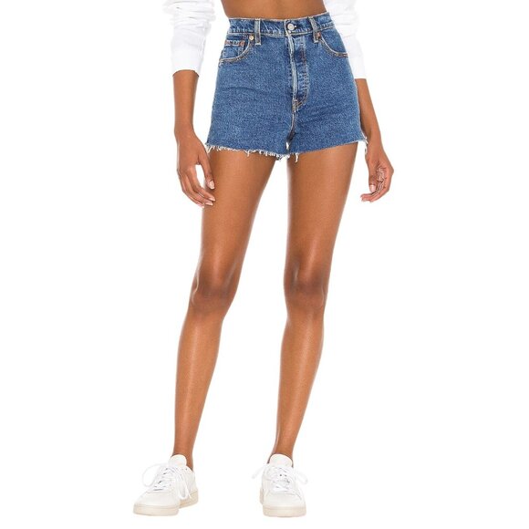 Levi’s Ribcage Shorts in Charleston Erosion 26 Womens Denim Jeans - Picture 1 of 14